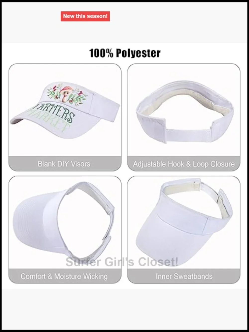 Adjustable UV Protection Sports Sun Visor for Golf Tennis Running